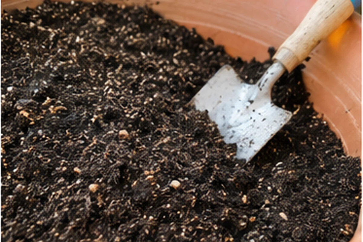 Healthy tomato plant in loose potting mix compared with a weaker plant in dense soil