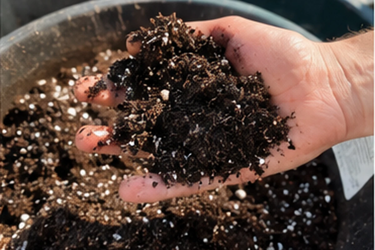 Dense garden soil compared with lightweight potting compost for tomato containers