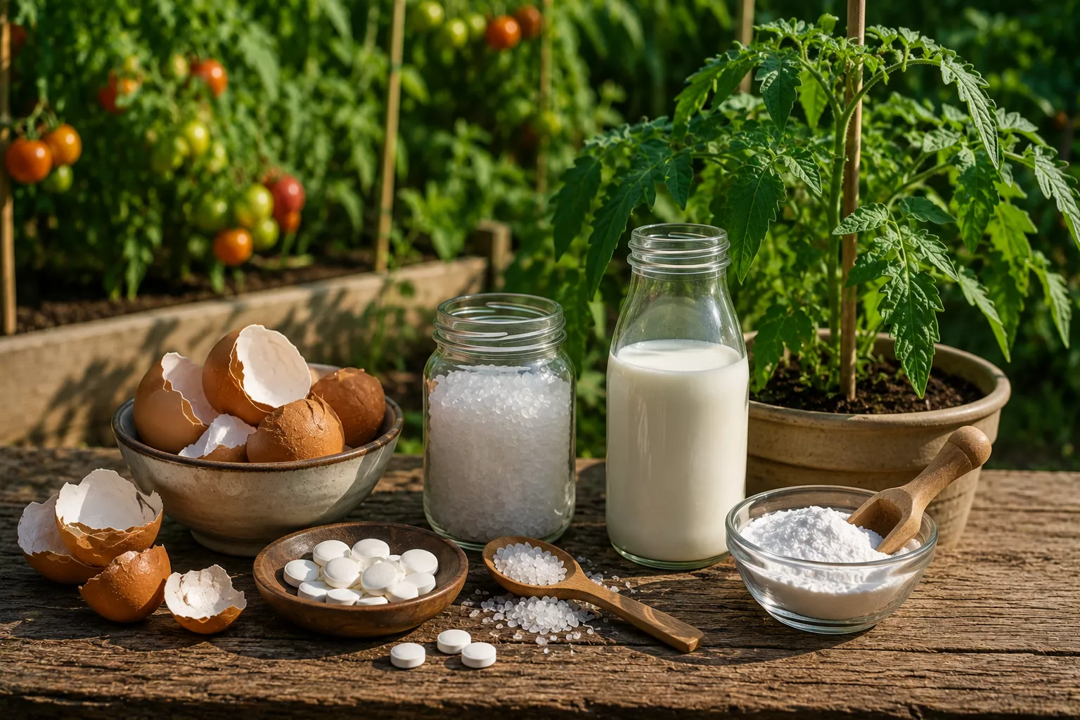 Common blossom end rot home remedies including eggshells, antacid tablets, Epsom salt, milk and baking soda